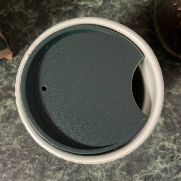 Starbucks Mint Green Pearl Pearlescent Ribbed Ceramic Coffee Tumbler Mug 8 oz - Picture 2 of 5